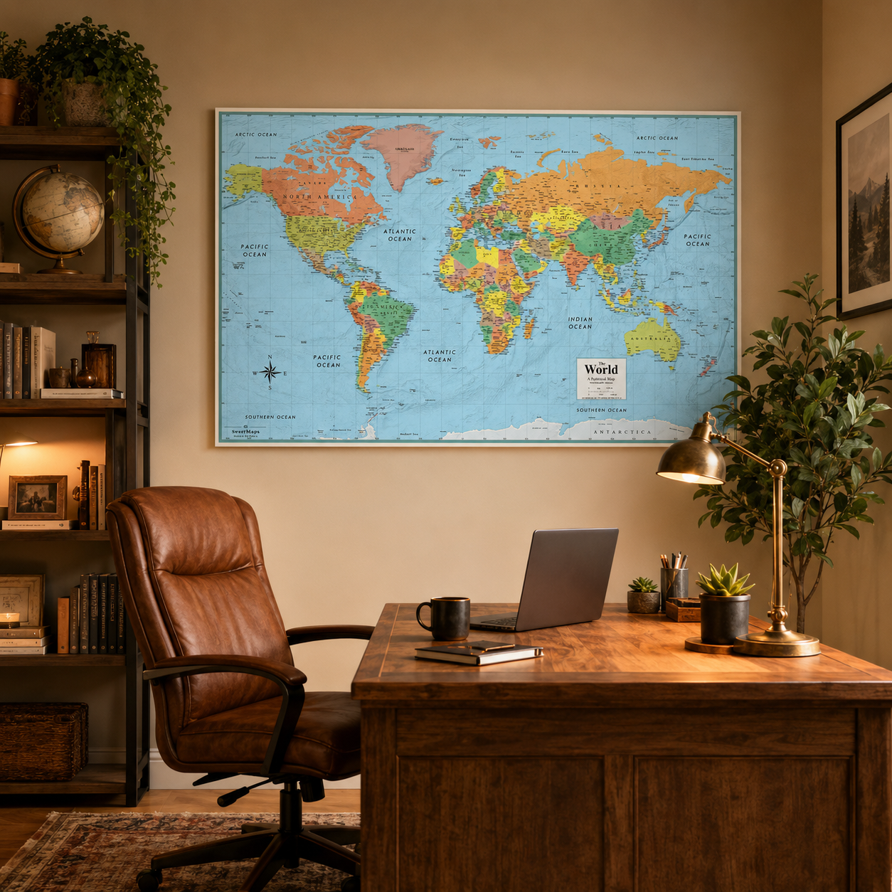 SwiftMaps RMC World Wall Map Signature Series