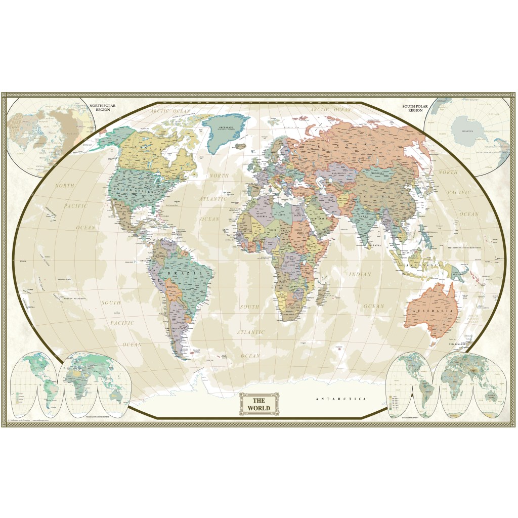 World Wall Map Poster Executive Series Swiftmaps